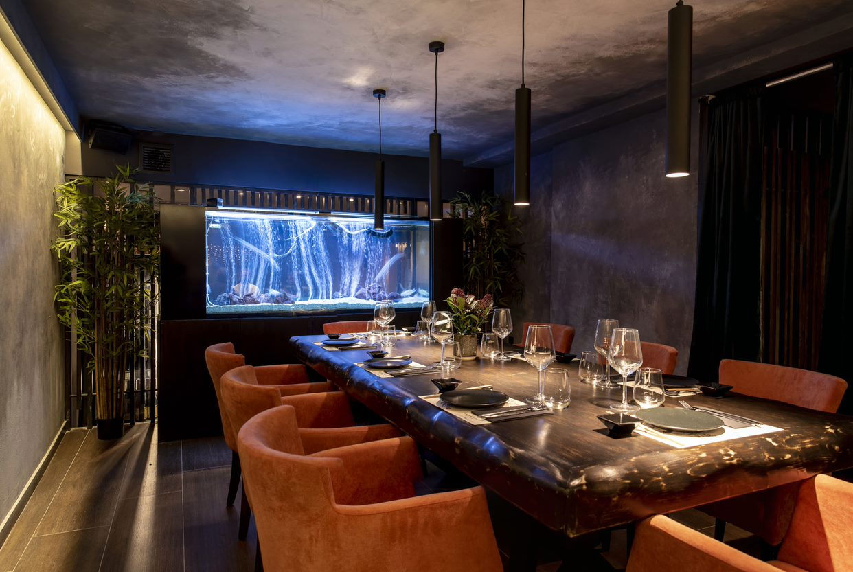 Japanese Koi Aquarium in a Sushi Restaurant Custom Aquariums My